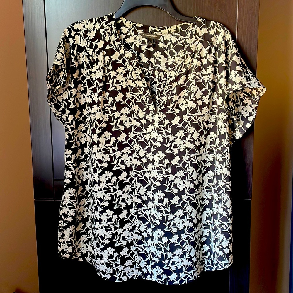 Banana Republic s/s blouse with v neck and yoke back  gently worn/like new